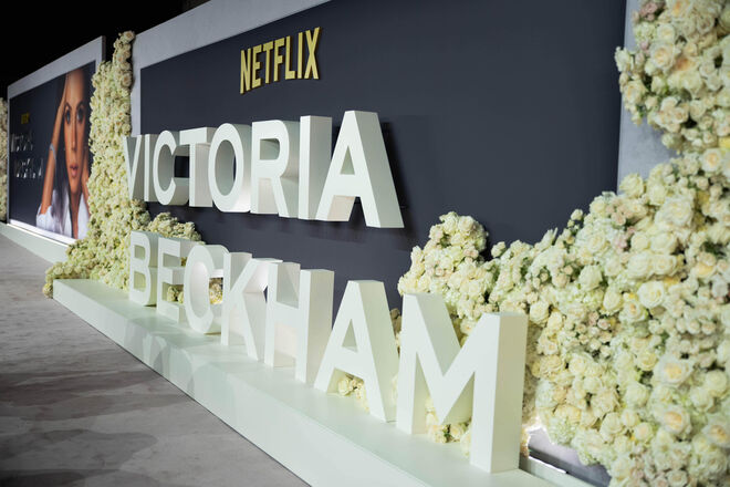 Victoria Beckham na Premier, em Londres, da sua série documental da Netflix