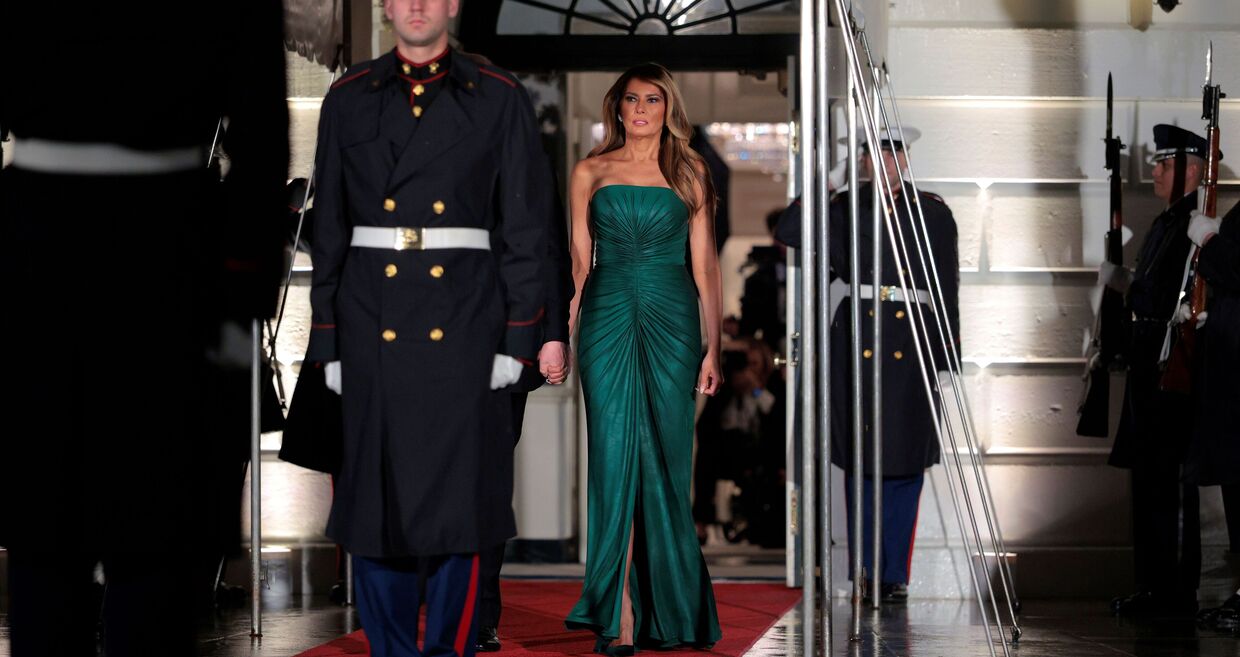 Melania Trump e Georgina Rodríguez num jantar em Washington com looks de poder e estilo