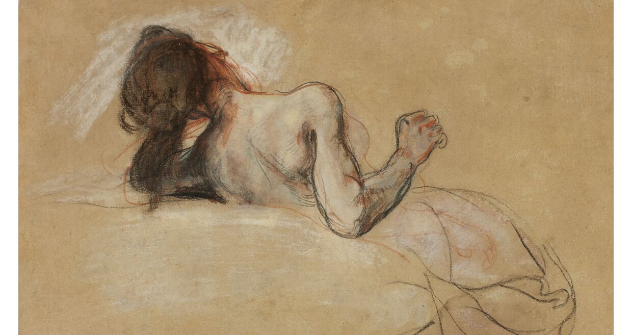 Eugène Delacroix, Crouching Woman, circa 1827
