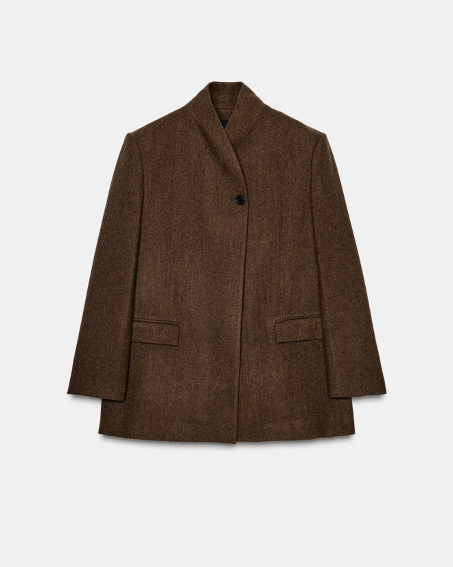 Zara, Herringbone Wool Blazer, €89,95.