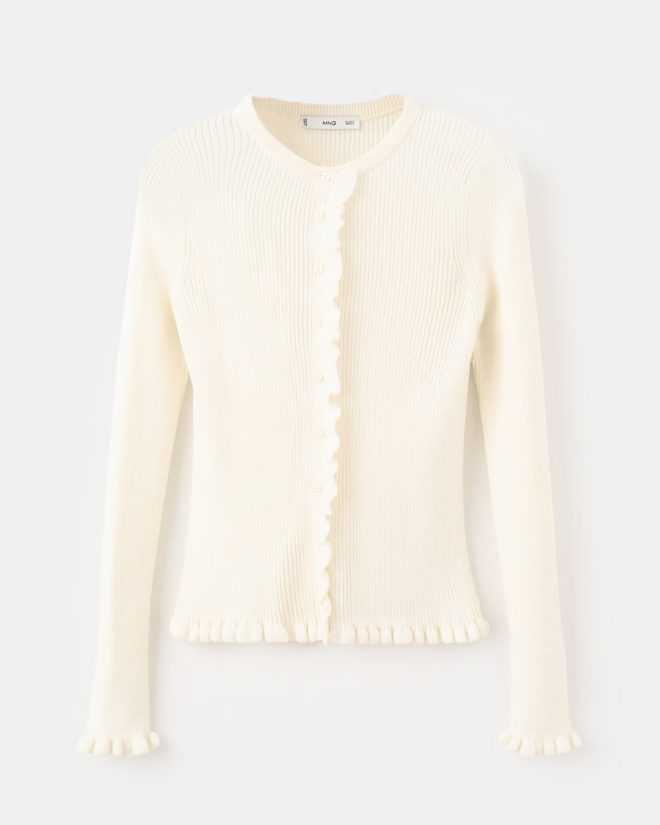 Mango, Cardigan terminações festoadas, €27,99.