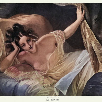 A pintura "Le Rêveil" retrata uma mulher ao acordar