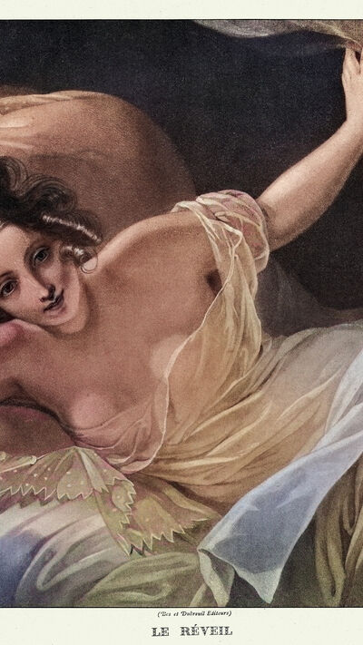 A pintura "Le Rêveil" retrata uma mulher ao acordar