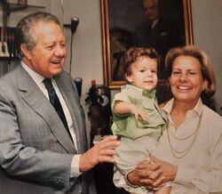 Mário Soares e Maria Barroso com o neto, Mário Barroso Soares