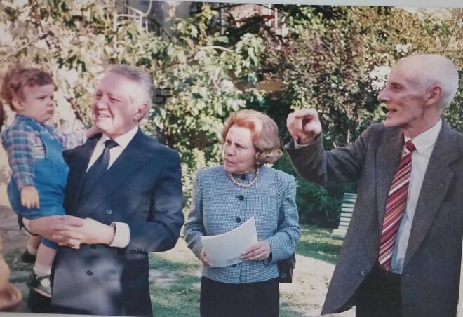Mário Soares e Maria Barroso com o neto, Mário Barroso Soares