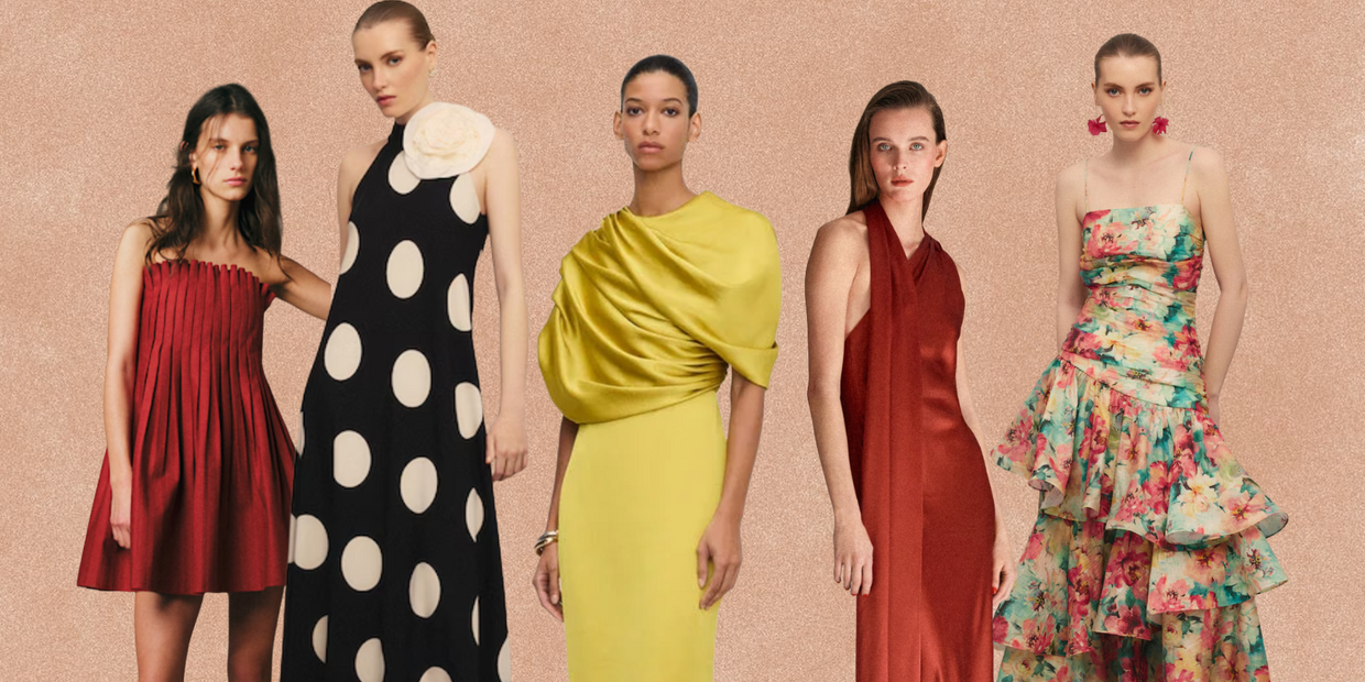 Vestidos de cerimónia refletem as tendências da estação, com preços entre os 20€ e os 370€