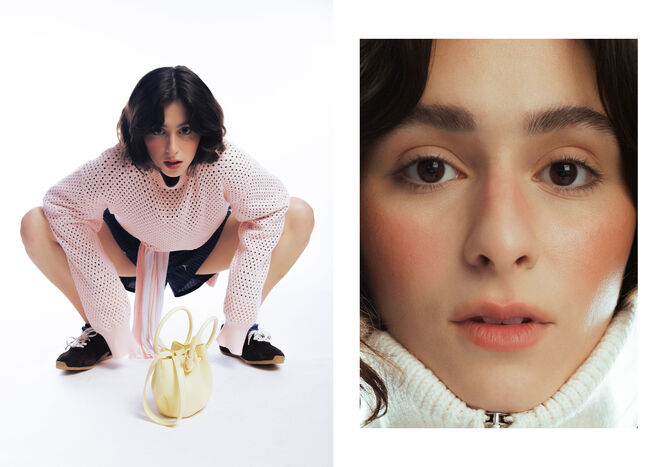 Casaco e saia, Lacoste. Sapatos, arquivo.