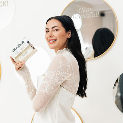 Colagénius Total Gold é um cocktail de beleza com colagénio e ácido hialurónico