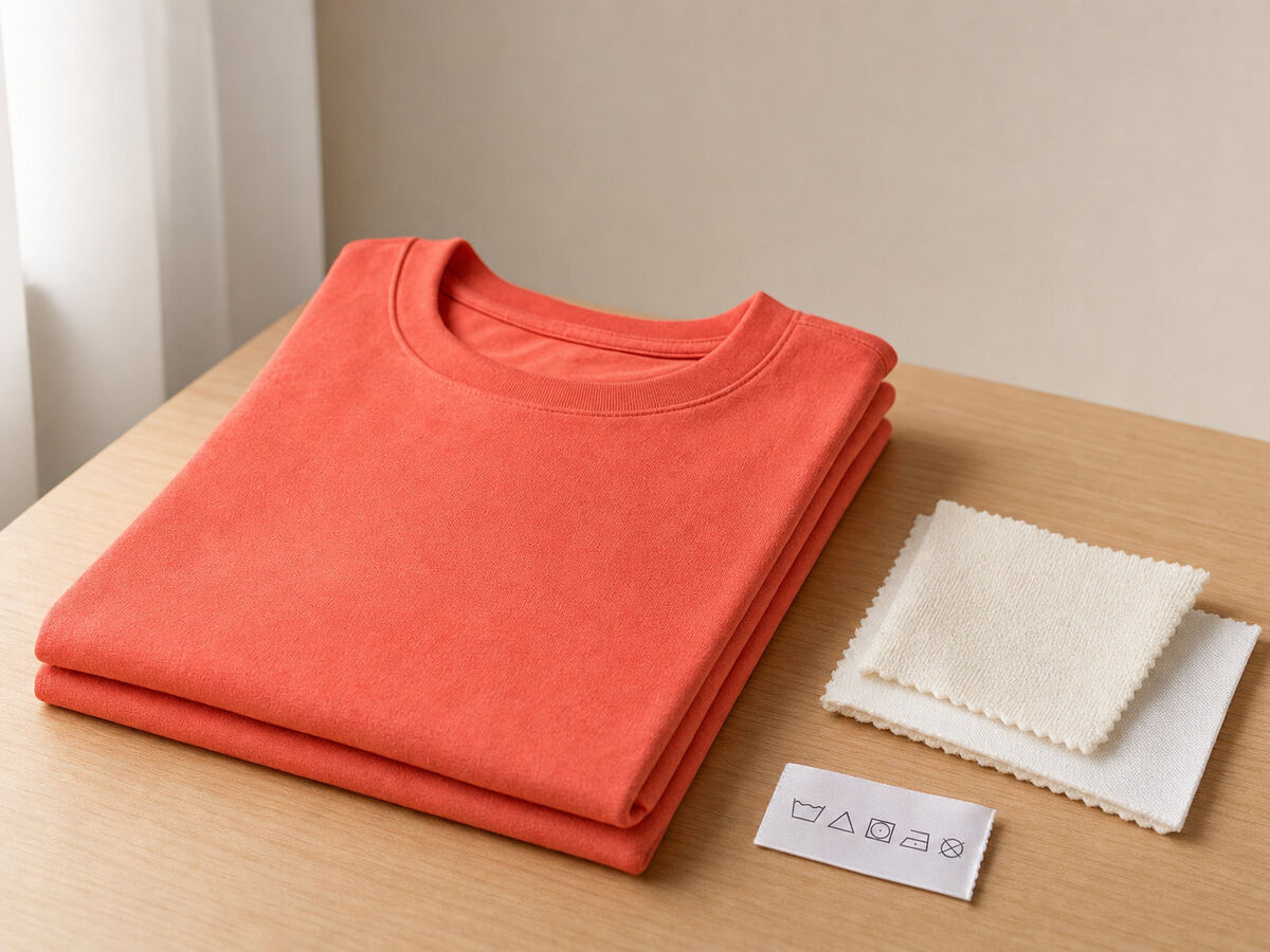 T-shirts para adolescentes com símbolos de lavagem para um cuidado simples