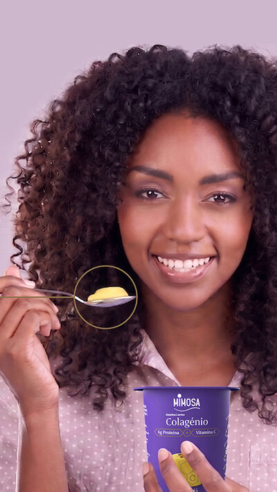 Gelatina Láctea Mimosa: colagénio, vitamina C e 35 calorias