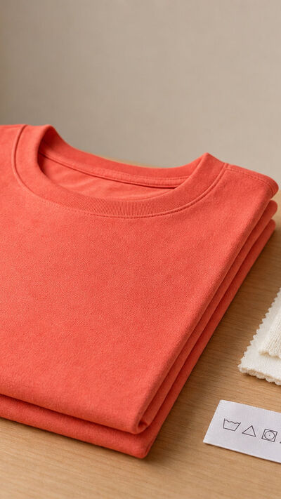 T-shirts para adolescentes com símbolos de lavagem para um cuidado simples